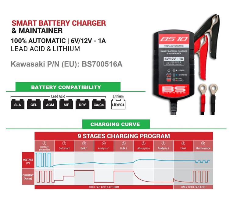 Smart battery charger/maintainer 6V/12V  1A  (Lead-Acid + Lithium)-image