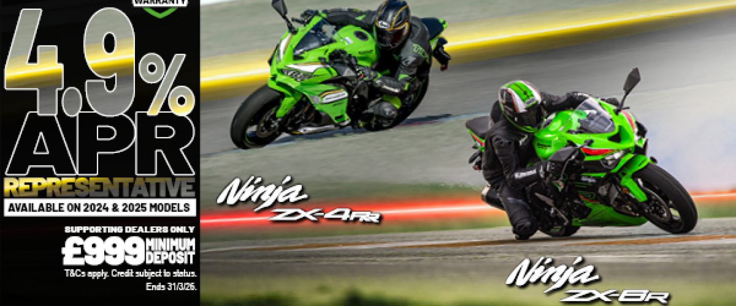 Ninja ZX-4RR and Ninja ZX-6R now available with 0% HP and 3.9% PCP APR Representative