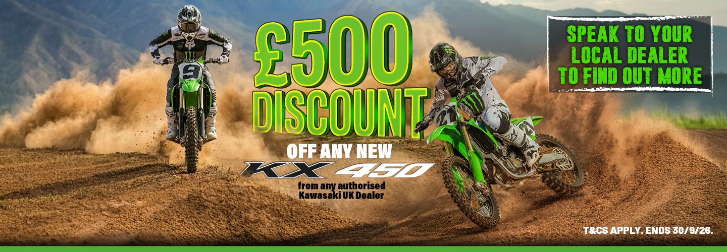 Save £500 This Summer Off The MXGP-Conquering Kawasaki KX450!